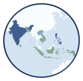 Asia map round