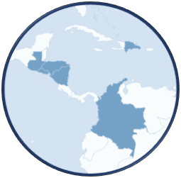 Latin America map round